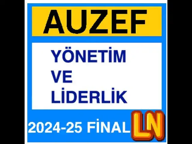 Video thumbnail for Auzef Yönetim ve Liderlik 2024 - 2025 Final Soruları