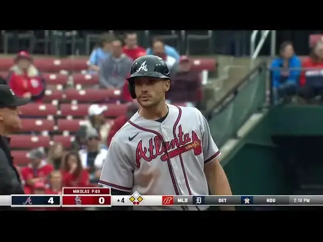 'Video thumbnail for Matt Olson SMACKS His 2nd RBI Double, Scoring Ronald Acuna Jr! | Atlanta Braves | 4/5/2023'
