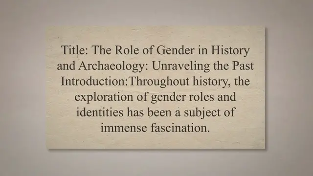 Video thumbnail for Role of gender in history and archaeology