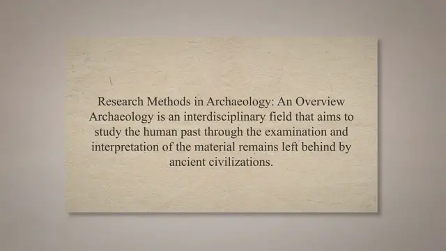 Video thumbnail for Research methods in archaeology