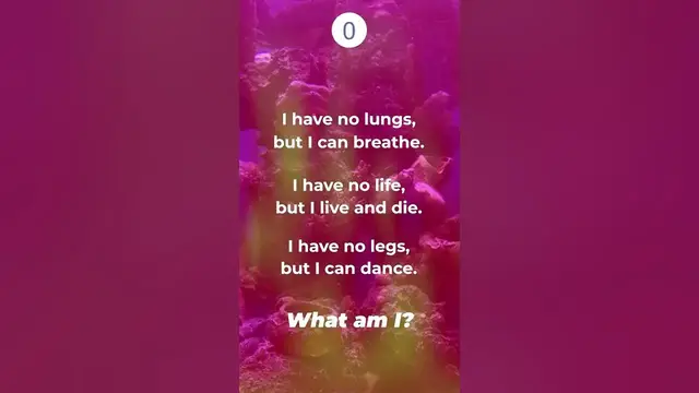 Video thumbnail for I have no lungs but I can breathe, what am I? | ESL Riddle with answer