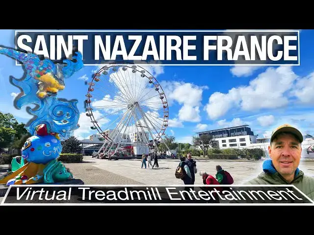 Video thumbnail for Explore Saint Nazaire, France on the Coast - 4k Virtual Treadmill Tour and City Walk