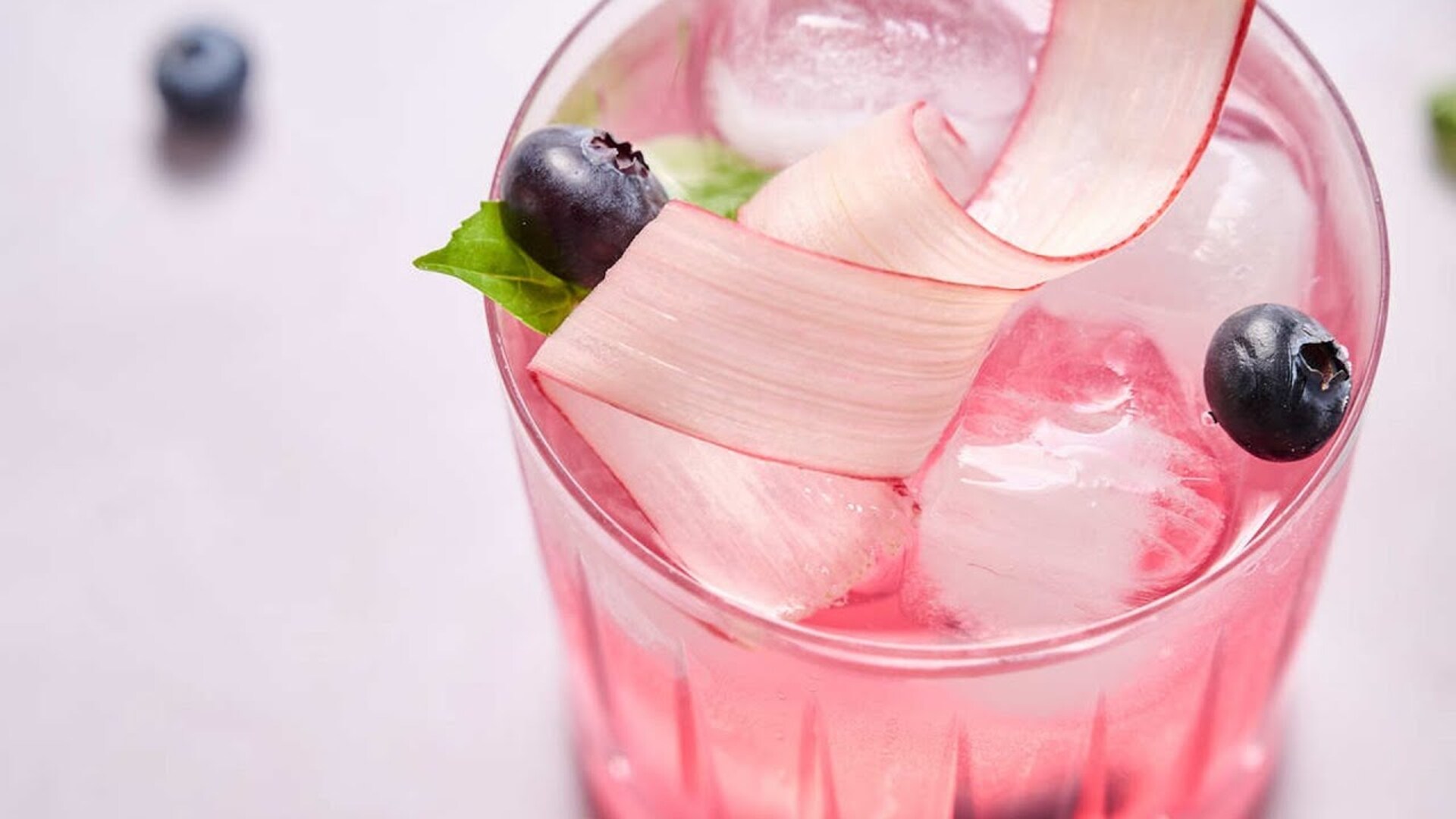 Video thumbnail for Rhubarb Blueberry Basil Mocktail Recipe