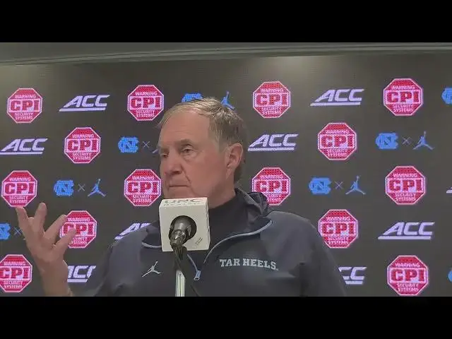 Video thumbnail for #UNC coach Bill Belichick press conference after victory over ETSU