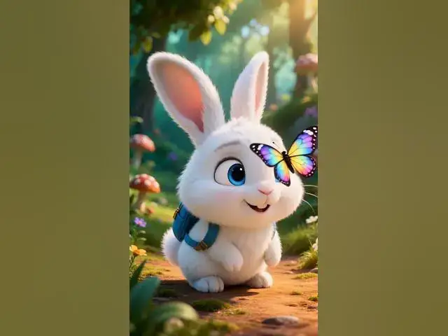 Video thumbnail for **"A cheerful, fluffy white bunny