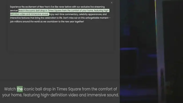 Video thumbnail for Experience the excitement of New Year's Eve like never before with our exclusive live streaming service! Watch the iconic ball drop in Times Square from the comfort of your home, featuring high-definition video and immersive sound. Enjoy