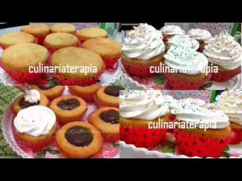 Video thumbnail for Recheio de Chocolate e Cobertura de Chantininho - COMO FAZER CUPCAKE