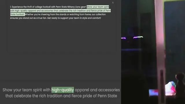 Video thumbnail for 1. Experience the thrill of college football with Penn State Nittany Lions gear! Show your team spirit with high-quality apparel and accessories that celebrate the rich tradition and fierce pride of Penn State football. Whether you're che