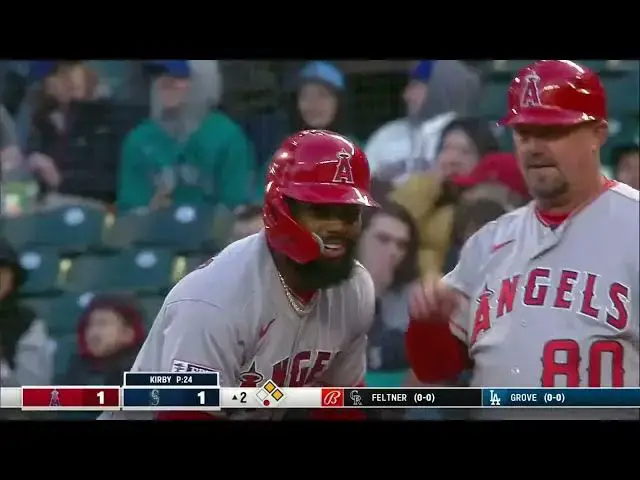 'Video thumbnail for Luis Rengifo CRANKS a RBI Single, Scoring Jake Lamb! | Los Angeles Angels | 4/3/2023'