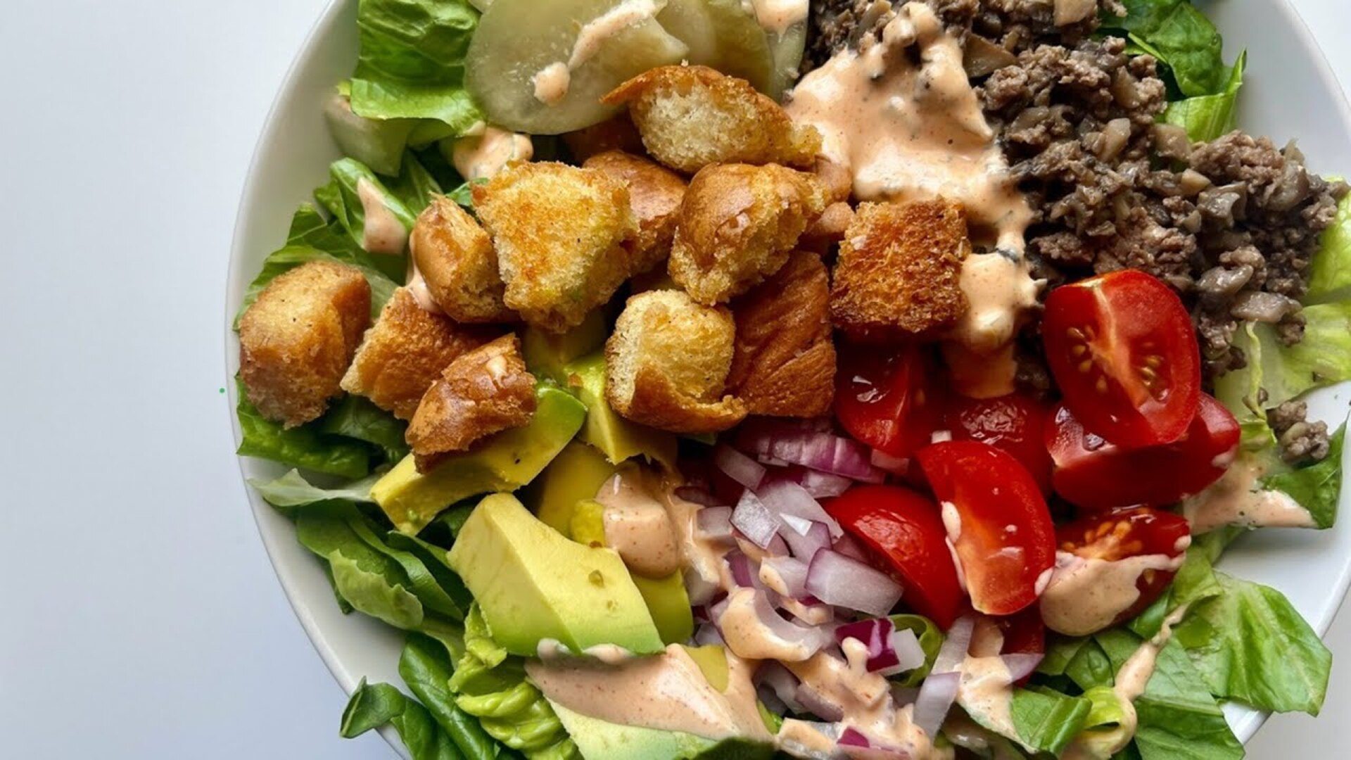 Video thumbnail for Mushroom Burger Bowl With Special Sauce Recipe