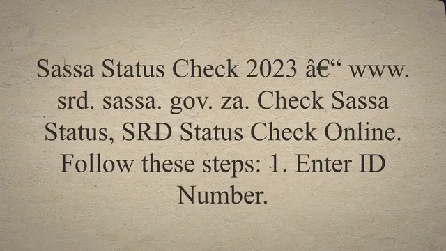 'Video thumbnail for Sassa Status Check – Status of SC19'