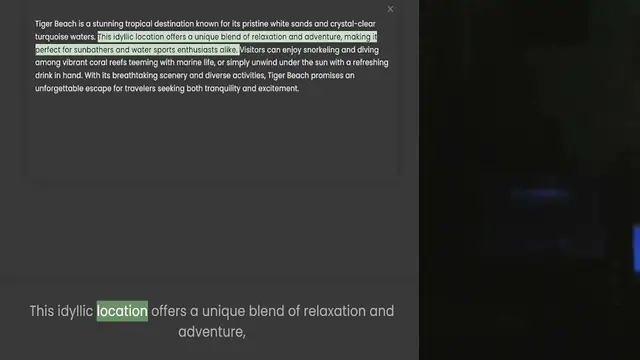 Video thumbnail for Tiger Beach is a stunning tropical destination known for its pristine white sands and crystal-clear turquoise waters. This idyllic location offers a unique blend of relaxation and adventure, making it perfect for sunbathers and water spor