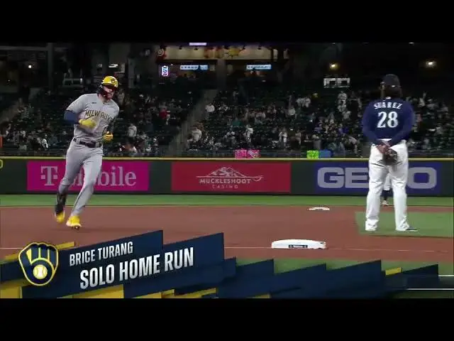 'Video thumbnail for Brice Turang SMACKS a Solo Home Run! | 2nd HR of 2023! | Milwaukee Brewers | 4/17/2023'
