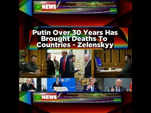 Video thumbnail for Putin Over 30 Years Has Brought Deaths To  Countries - Zelenskyy