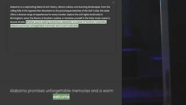 Video thumbnail for Alabama is a captivating blend of rich history, vibrant culture, and stunning landscapes. From the rolling hills of the Appalachian Mountains to the picturesque beaches of the Gulf Coast, this state offers a diverse range of experiences f