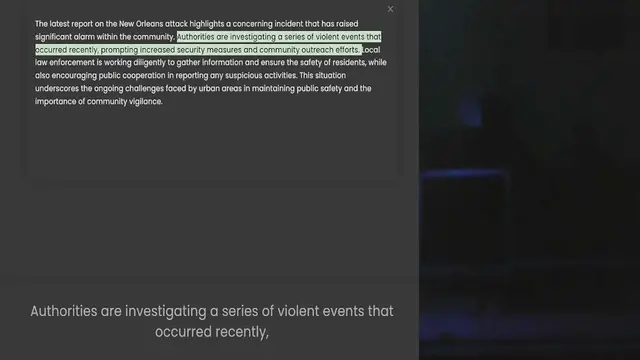 Video thumbnail for significant alarm within the community. Authorities are investigating a series of violent events that occurred recently, prompting increased security measures and community outreach efforts. Local law enforcement is working diligently to