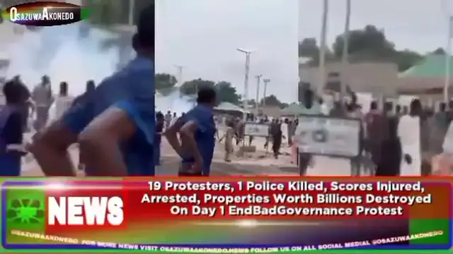 'Video thumbnail for 19 Protesters, 1 Police Killed, Scores Injured, Arrested, Properties Worth Billions Destroyed On...'