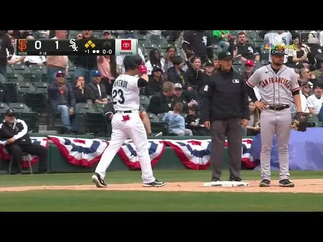 'Video thumbnail for Andrew Vaughn SMACKS a RBI Double, Scoring Luis Robert! | Chicago White Sox | 4/5/2023'