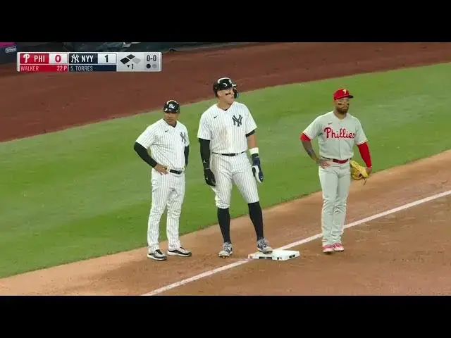 'Video thumbnail for Giancarlo Stanton KNOCKS a RBI Groundout, Scoring DJ LeMahieu! | New York Yankees | 4/3/2023'