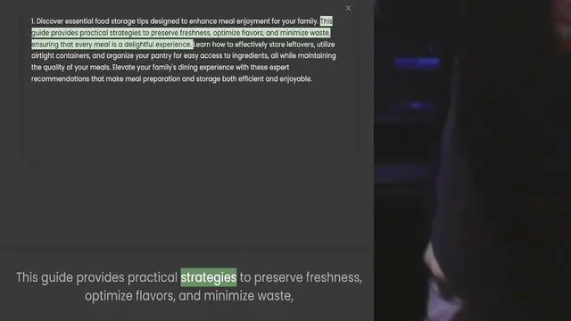 'Video thumbnail for 1. Discover essential food storage tips designed to enhance meal enjoyment for your family. This guide provides practical strategies to preserve freshness, optimize flavors, and minimize waste, ensuring that every meal is a delightful exp'