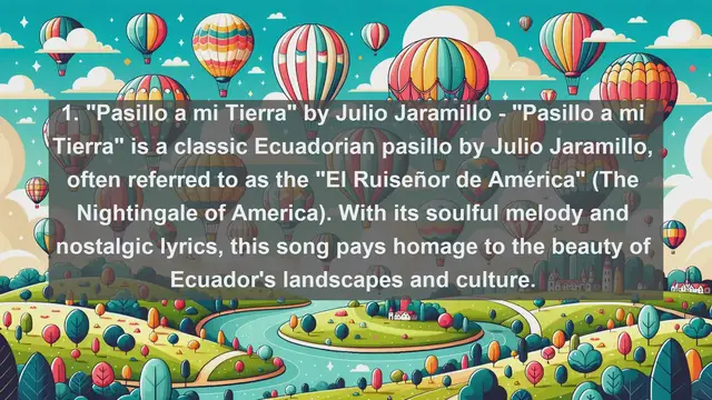 Video thumbnail for Ecuadorian Euphony: Top 10 Most Beautiful Songs from Ecuador