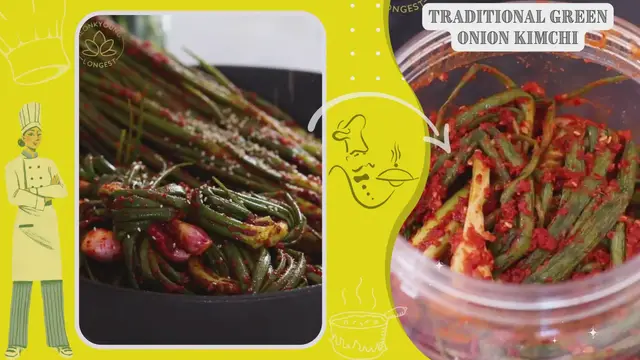 Video thumbnail for Traditional Green Onion Kimchi
