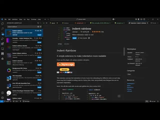 Video thumbnail for VS Code Hack Visualize Indentation Levels With Colors and Fix Indentation Using Indent Rainbow