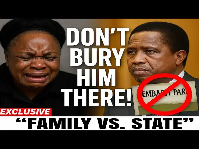 'Video thumbnail for 1 MIN AGO: Edgar Lungu’s Widow BLOCKS State Funeral in SHOCK Move#ShockSpill'