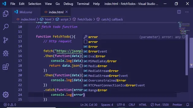 Video thumbnail for Javascript Fetch API Example | Fetch Todos Example | JSONPlaceholder API Example