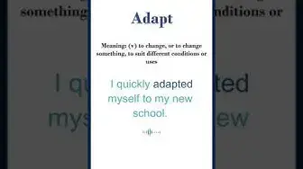 Video thumbnail for Adapt meaning | Adapt in a Sentence | Most common words in English #shorts
