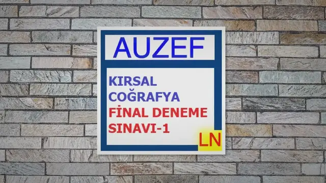 Video thumbnail for Kırsal Coğrafya Final Deneme Sınavı -1