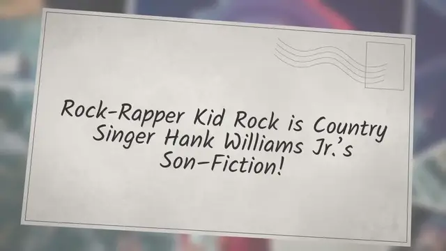 Video thumbnail for Rock-rapper Kid Rock is country Singer Hank Williams Jr.'s son-Fiction!