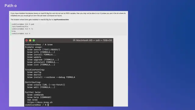 Video thumbnail for Path of homebrew (brew) installation in macOS Big Sur