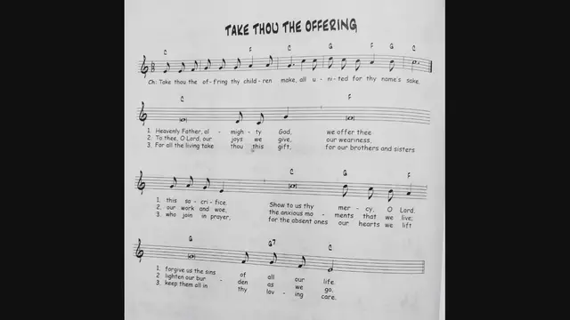 Video thumbnail for Take Thou The Offering - Catholic Mass Song Sheet Music
