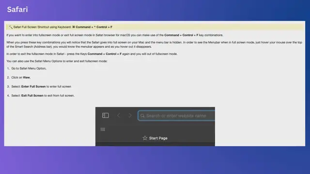 Video thumbnail for Safari Full Screen Shortcut using Keyboard [macOS]