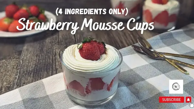 Video thumbnail for How to Make  Delicious Strawberry Mousse Cups | 4 ingredients ONLY @mrs5cookbook