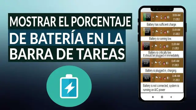Video thumbnail for Cómo mostrar el porcentaje de batería en la barra de tareas de WINDOWS 10