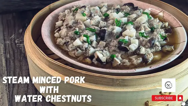 Video thumbnail for A Classic Chinese Recipe: Steamed Minced Pork with Water Chestnuts @mrs5cookbook