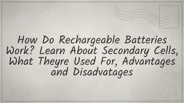 Video thumbnail for How Do Rechargeable Batteries Work? Learn About Secondary Cells, What They're Used For, Advantages & Disadvatages