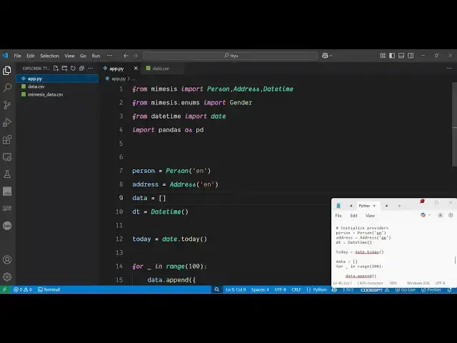 Video thumbnail for Python 3 Mimesis Library Script to Generate Random API User Dataframe From Schema Using Pandas