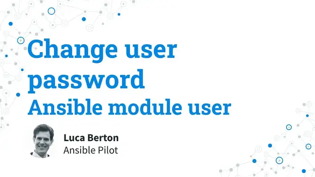 Video thumbnail for Change user password - Ansible module user