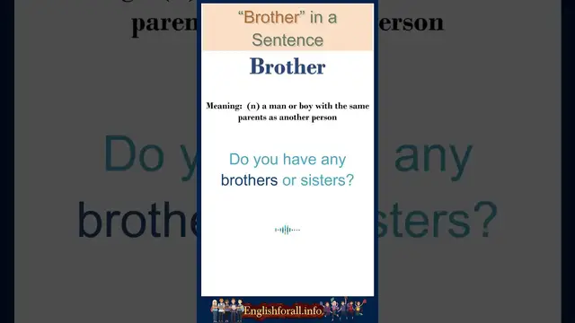 Video thumbnail for Brother meaning | Brother in a Sentence | Most common words in English #shorts