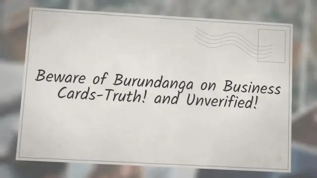 Video thumbnail for Beware of Burundanga on Business Cards-Truth! & Unverified!