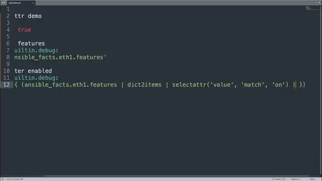 Video thumbnail for Filter A List By Its Attributes - Ansible selectattr filter