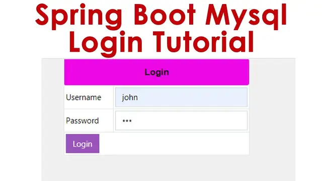 Video thumbnail for Spring Boot Mysql Login Tutorial