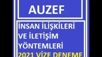 Video thumbnail for İnsan İlişkileri ve İletişim Yöntemleri 2021 Vize Deneme Sınavı