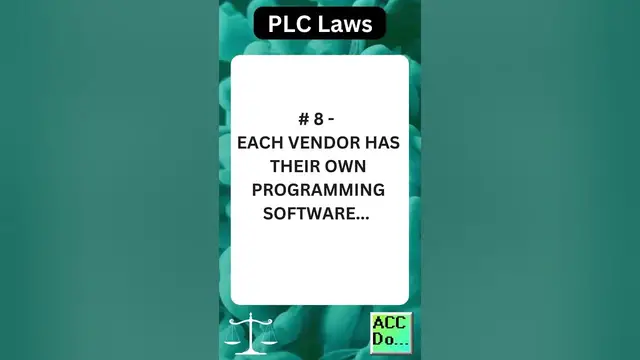 Video thumbnail for PLC Laws #8 - EACH VENDOR HAS THEIR OWN PROGRAMMING SOFTWARE