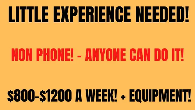 Video thumbnail for Little Experience Needed| Best Non Phone Work From Home Job | $800-$12000 A Week |Equipment Provided