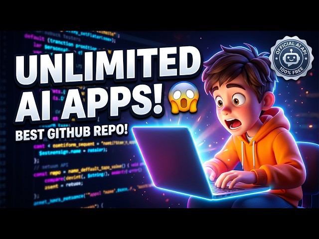 Video thumbnail for FREE UNLIMITED 1 Million AI Apps 😱 Best GitHub Repo for Coding, Image, Video & API's No LIMIT 100%