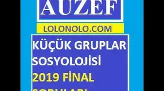 Video thumbnail for Küçük Gruplar Sosyolojisi 2019 Final Soruları